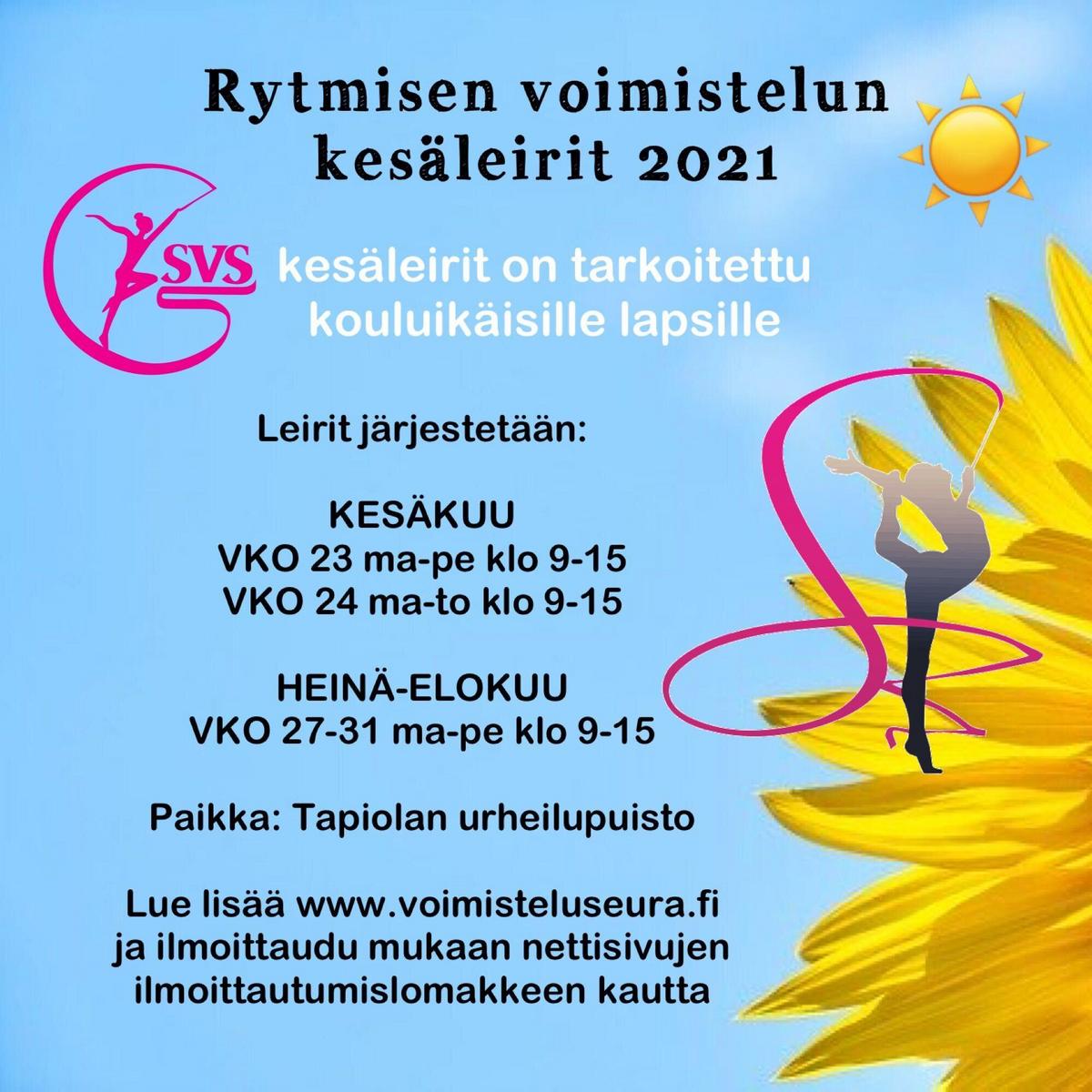 Kesäleirit 2021! | Suomalainen Voimisteluseura Espoo Ry